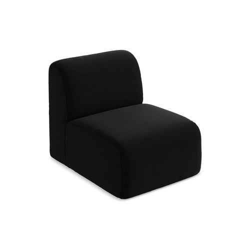LaMiaSofa Bankmodule midden Cervo - velours - zwart - 70x94x75