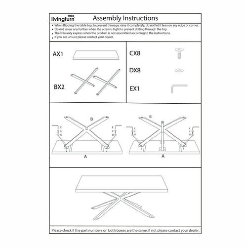 Livingfurn eetkamertafel Norris Tree - 180cm - mangohout