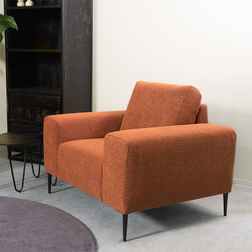 LABEL51 Fauteuil Ferraro - Oranje Bouclé - 112x88x85cm