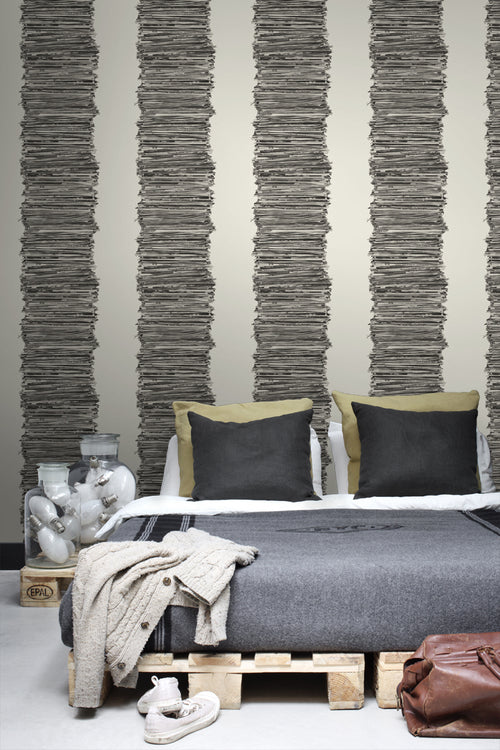 ESTAhome behang kranten zwart en wit - 53 cm x 10.05 m - 137717