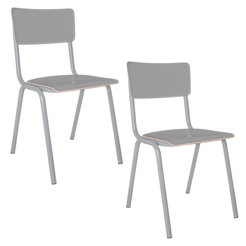Zuiver Back To School HPL Stoel Grijs - Set van 4 - vtwonen shop
