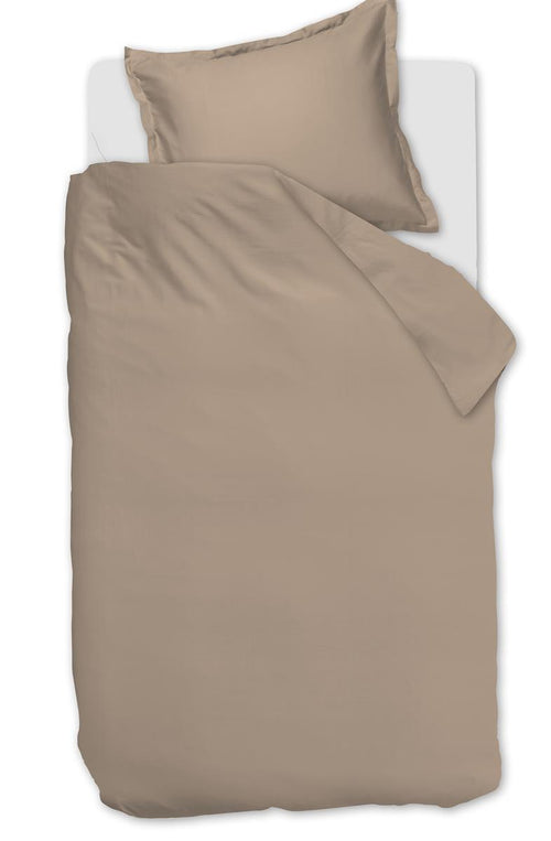 Ambiante dekbedovertrek Satin Uni - 140x200/220 cm - taupe - vtwonen shop