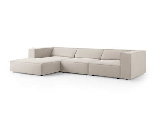 Cosmopolitan Design linker hoekbank Arendal 4-zits, flueel, ecru - 166x284x70cm