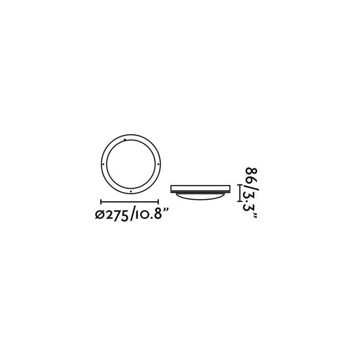 Faro Yen - 1 Licht Plafondlamp Buiten Wit, Grijs IP54, E27
