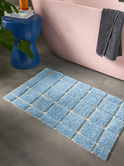 benuta badmat Noa - blauw/crème - 60x100 cm