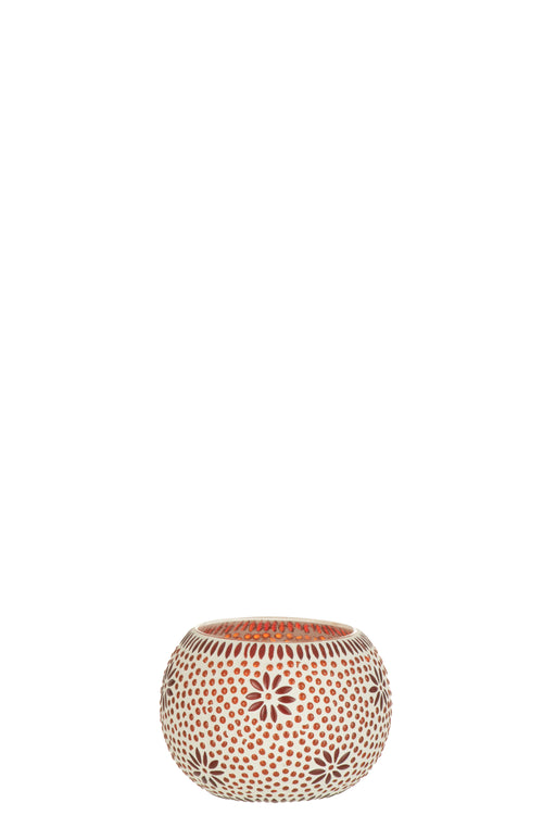 J-Line kaarshouder Bram - glas - rood - large - 2 stuks