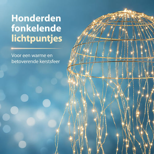 Luca Lighting Kroonluchter Kwal - Sfeervolle Hanglamp met 720 Warmwitte LED's - IP44 Geschikt voor Binnen en Buiten - Inclusief Adapter en Timer -