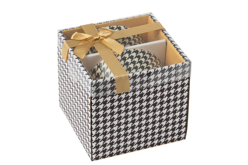 J-Line schaal Pied-De-Poule - porselein - wit/zwart - doos van 2 - vtwonen shop