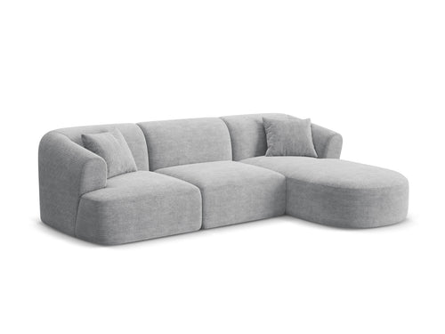 Cosmopolitan Design Modulaire hoekbank rechts Campi 4-zits, ribfluwelen geld - 156x256x70cm