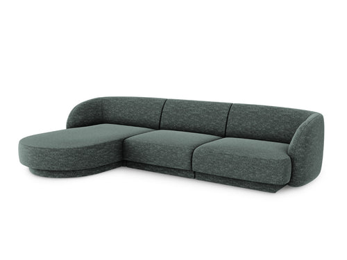 Micadoni linker hoekbank Miley 4-zits, chenille, olie - 156x255x70cm