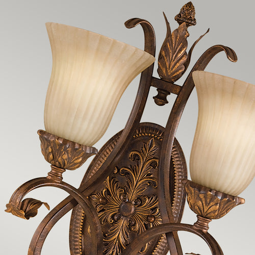 Elstead Sonoma Valley - Wandlamp voor binnen, 2 lichtbronnen, schildpad, E27