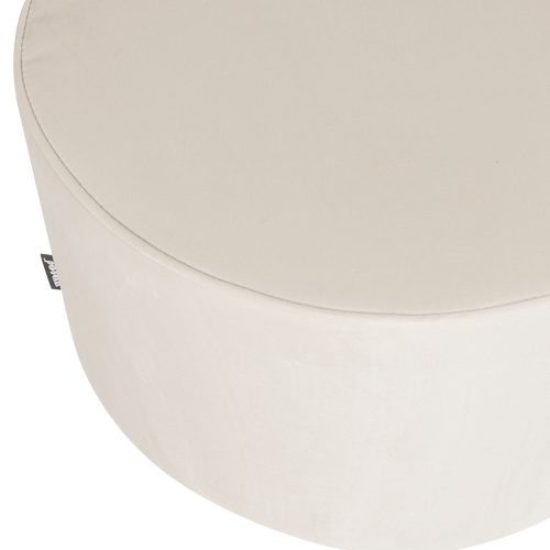 WOOOD poef laag Sara 36xØ60 cm - Velvet - Off White