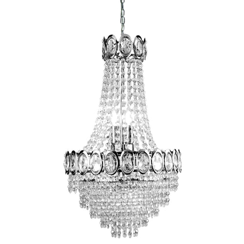 Searchlight hanglamp Louis - 6 lichts - 40  x 128   cm - chroom