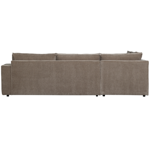 Basiclabel hoekbank links Hajo - Rib - Taupe - 84x283x197 - vtwonen shop