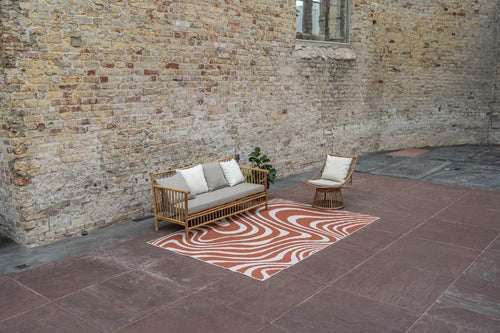 Interieur05 Buitenkleed Swirl Rechthoek - Roest - Dubbelzijdig - 200 x 290 cm - vtwonen shop