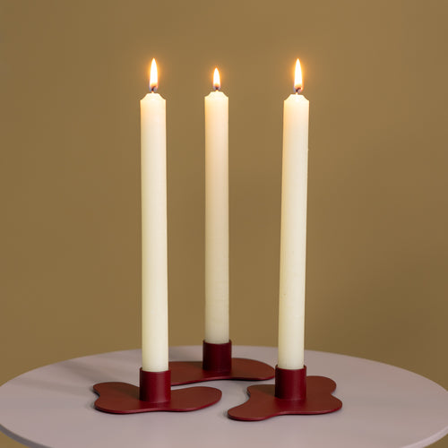 Spinder Design kandelaar Melt - Burgundy - set van 3 - vtwonen shop