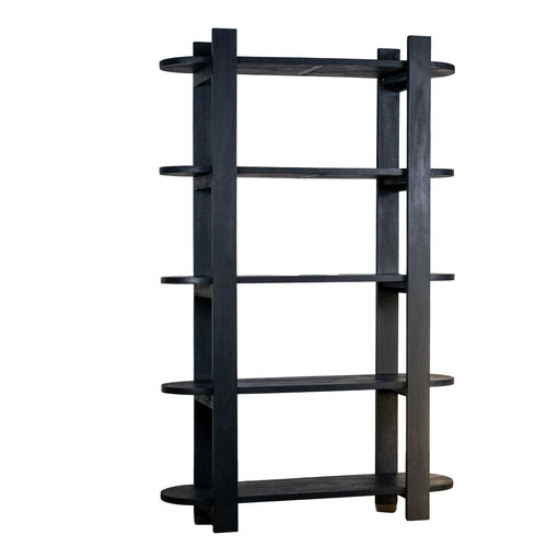 Giga Meubel Wandkast Luuk - Mangohout - Zwart - 160x38x190cm