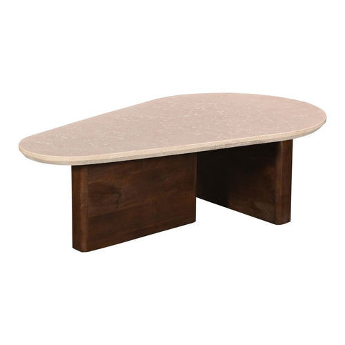 Giga Meubel Salontafel Ayla Organisch - Marmer/Hout - Donkerbruin - 120x70x38cm - vtwonen shop