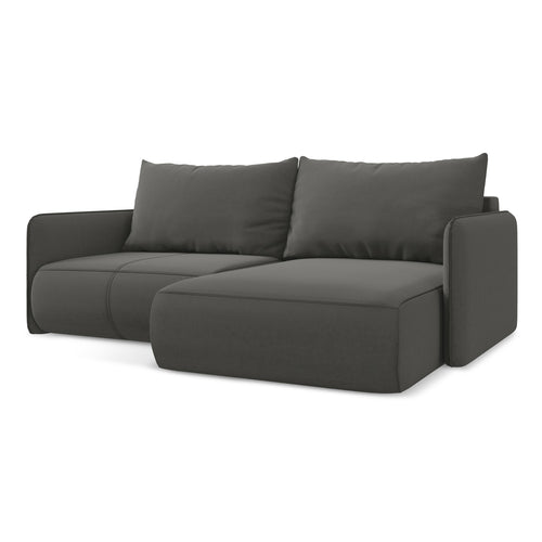 LaMiaSofa hoekbank rechts Palermo - velours - staal - 207x148x86