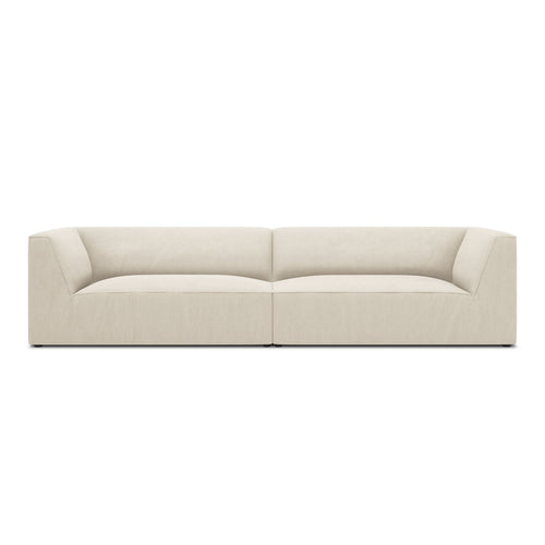 Cosmopolitan Design - Bank Siena 4-zits, ribfluwelen lichtbeige - 93x302x69cm