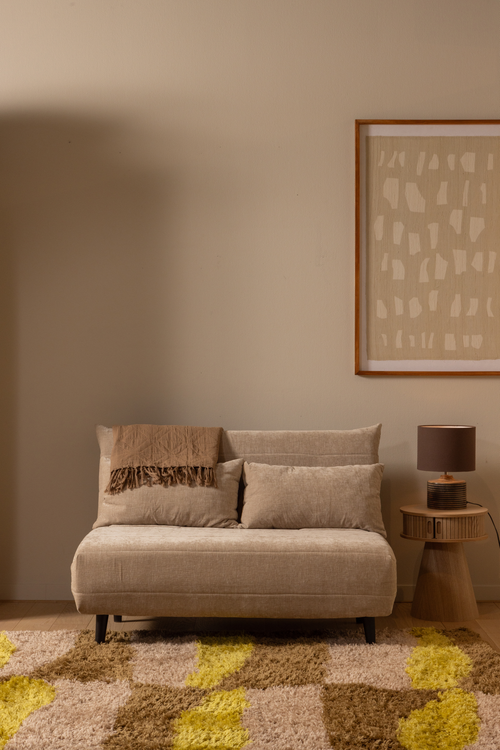 WOOOD slaapbank Xem - 1-Persoons - Chenille stof - Naturel - 80x122x92 - vtwonen shop