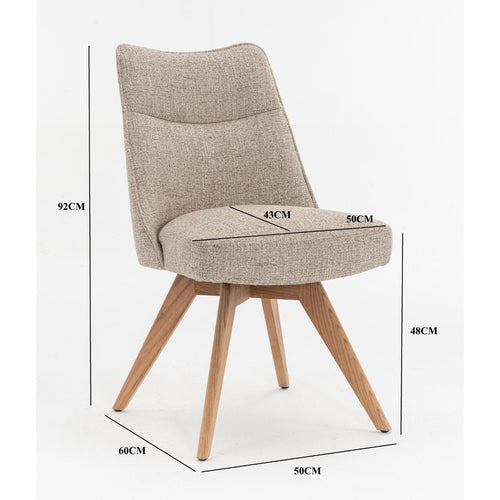 DÉJA Living Eetkamerstoel Meau - Beige/Naturel - Draaibaar - Set van 2 - vtwonen shop