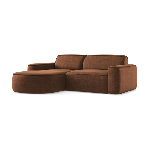 LaMiaSofa hoekbank links Melissa - textuurstof - terracotta - 224x166x70