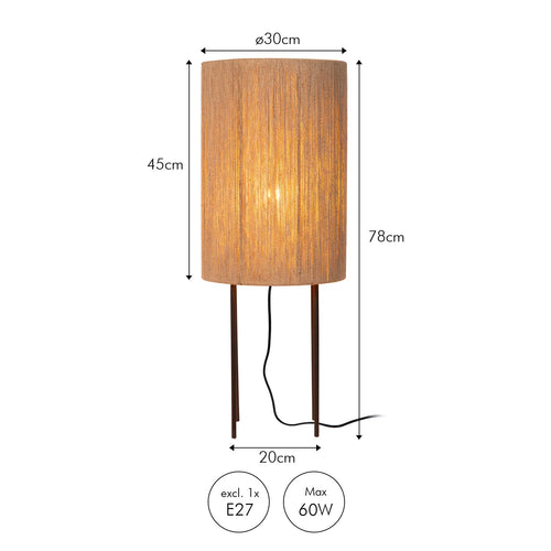 Atmooz vloerlamp Sintra - zwart - Ø 30 x H 78 cm - E27