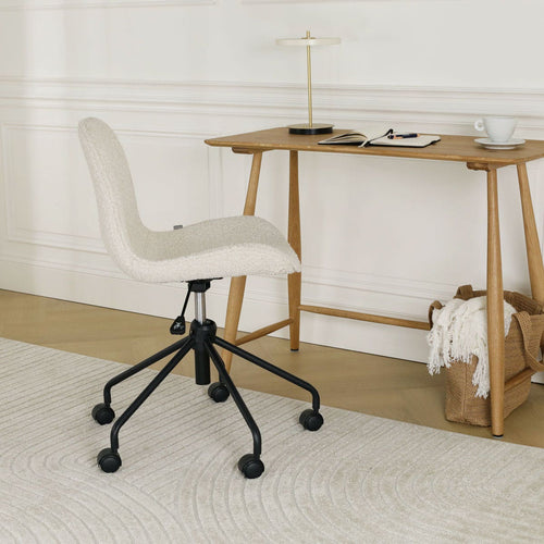 Nolon Nout-Fé Bureaustoel Bouclé Beige - Zwart Onderstel - Stof - vtwonen shop