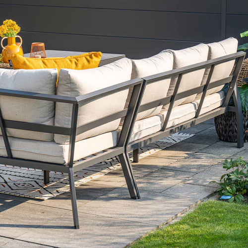 Garden Impressionslounge dining set Cameron 4-delig rechts incl stoel - desert sand