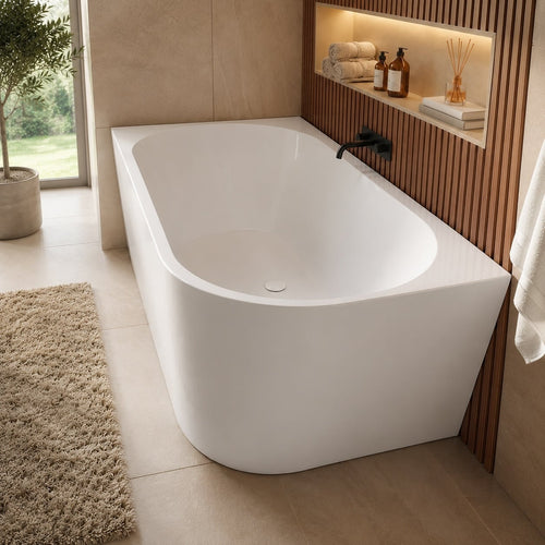 Badplaats Ligbad Isia 170 x 78 x 60 cm – Hoekbad – Hoogglans wit – links