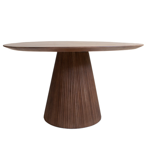 Giga Meubel Eettafel Salvador Rond - Mangohout - Donkerbruin - 130x130x76cm - vtwonen shop