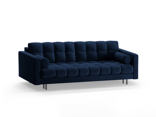 Cosmopolitan Design Slaapbank met opbergdoos Bali 3-zits, flueel koningsblauw - 84x222x105cm