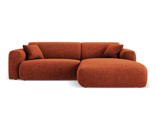 Cosmopolitan Design rechter hoekbank Nolio 4-zits, chenille, terracotta - 170x235x72cm
