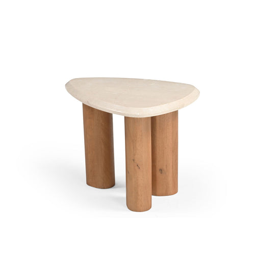 Starfurn Bijzettafel Nuvé - Organisch Hout/Marmer - 60x45x46cm