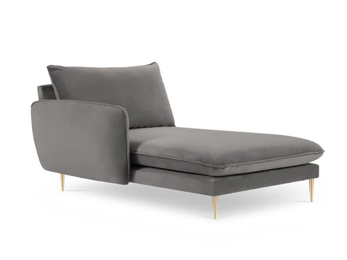 Cosmopolitan Design linker meridiaan Vienna flueel, lichtgrijs - 170x110x95cm