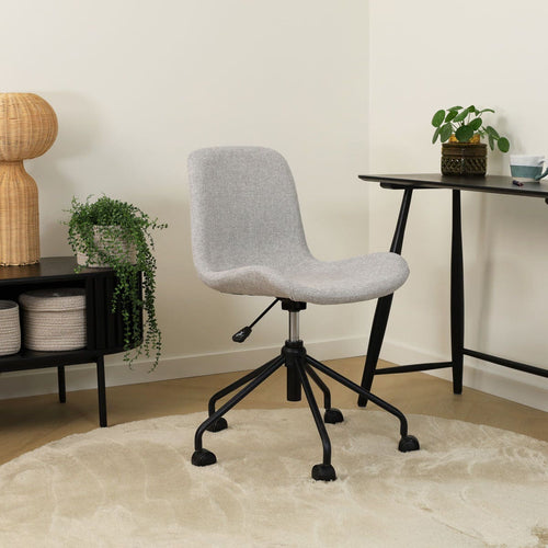Nolon Nout-Fé Bureaustoel Lichtgrijs - Stof - Zwart Onderstel
