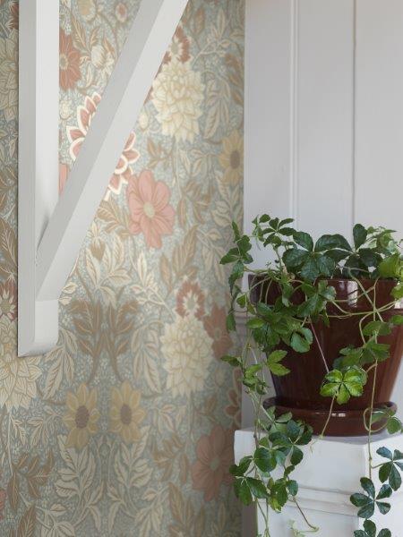 Borastapeter behang vintage bloemen in art nouveau stijl vergrijsd blauw - 53 cm x 10.05 m - 660402 - vtwonen shop