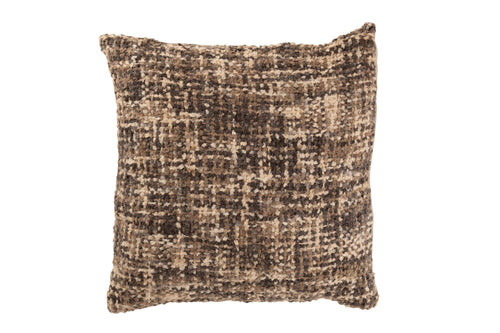J-Line kussen Tweed - acryl/katoen - bruin/beige
