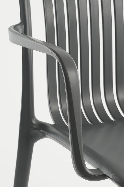 Mica Decorations  Paloma Tuinstoel - L53 x B53 x H78 cm - Polypropyleen - Grijs