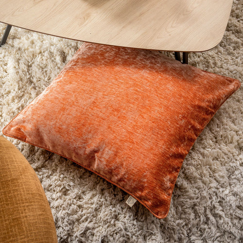 LEWY - kussenhoes 60x60 cm - glansvelours - Brandied Melon - oranje