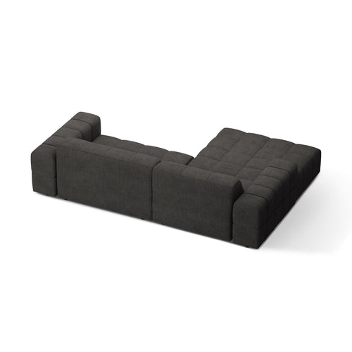 Cosmopolitan Design - Linker hoekbank Chicago 3-zits, chenille donkergrijs - 167x234x78cm