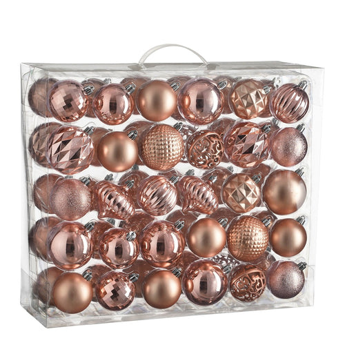 House of Seasons Kerstballen Set - 60 Stuks - Ø7 cm - Onbreekbaar - Roze