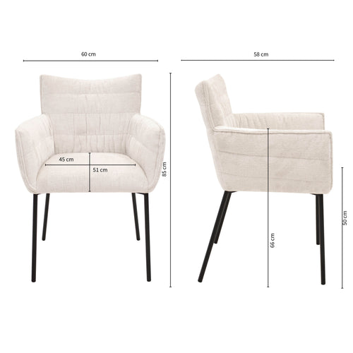 Kick eetkamerstoel Goos - Crème - vtwonen shop