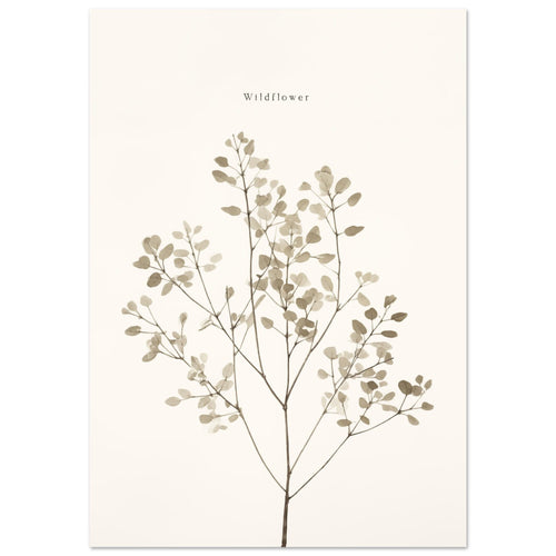 Artfulprints Poster met Lijst Wildflower   - 70x100 cm - Taupe