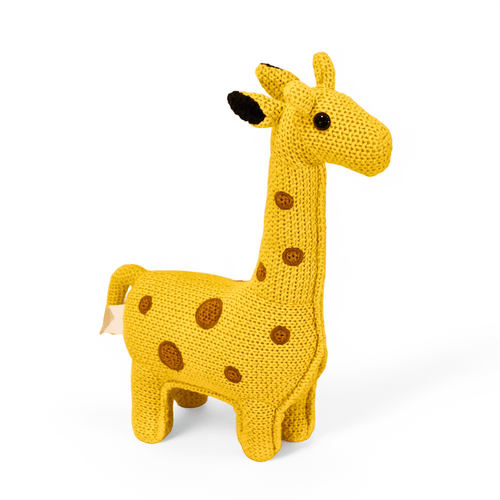 Pintado & Lacado knuffeldier Giraffe - geel - 40 cm