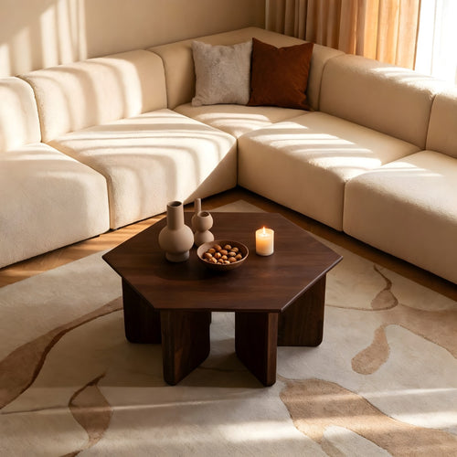 DÉJA Living Salontafel Martos - Donkerbruin Mangohout - 80x80x35cm - vtwonen shop