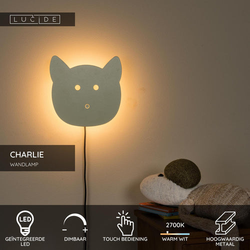 Lucide wandlamp CHARLIE - Geïntegreerde LED - Groen