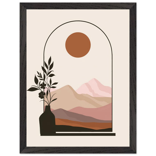Artfulprints Poster met Lijst Boho – Blush horizon   - 30x40 cm - beige