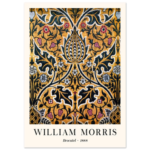 Artfulprints Poster met Lijst William Morris - Brocatel 1888   - 30x40 cm - Goud